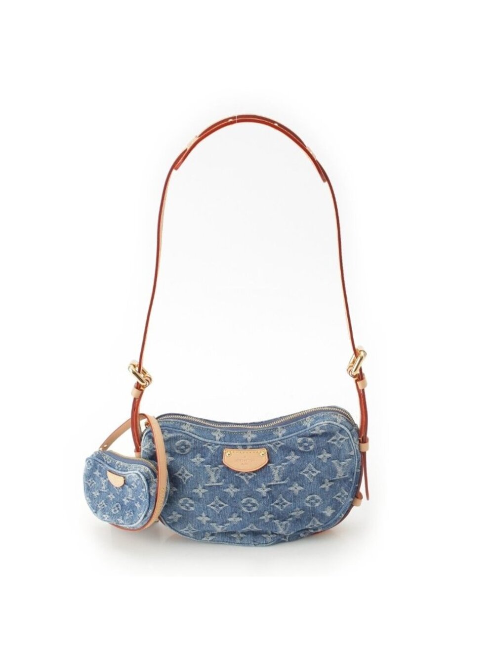 Louis Vuitton Croissant MM Monogram Denim LV Mix Shoulder Bag Blue